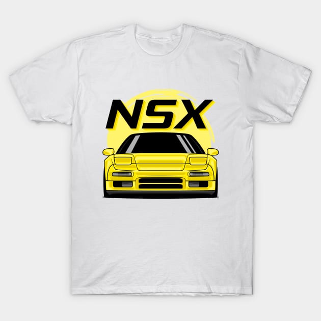 Yellow NSX MK1 Front JDM T-Shirt by GoldenTuners